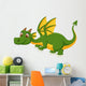 Cartoon Green Dragon Flying Wall Decal