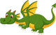 Cartoon Green Dragon Flying Wall Decal