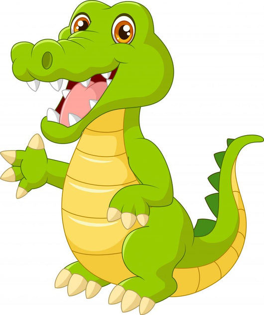 Cartoon Crocodile Waving Hand Wall Decal