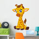 Cartoon Baby Giraffe Sitting Wall Decal