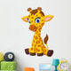 Cartoon Baby Giraffe Sitting Wall Decal