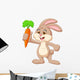 Cartoon Happy Rabbit Holding Wall Decal