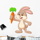 Cartoon Happy Rabbit Holding Wall Decal