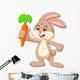 Cartoon Happy Rabbit Holding Wall Decal
