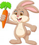 Cartoon Happy Rabbit Holding Wall Decal