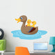 Cartoon Ducks Pond Wall Decal