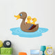 Cartoon Ducks Pond Wall Decal