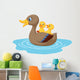 Cartoon Ducks Pond Wall Decal