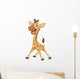 Cartoon Smiling Giraffe Wall Decal