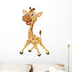 Cartoon Smiling Giraffe Wall Decal