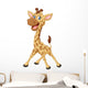 Cartoon Smiling Giraffe Wall Decal