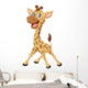 Cartoon Smiling Giraffe Wall Decal