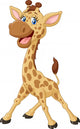 Cartoon Smiling Giraffe Wall Decal