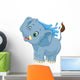 Cartoon Elephant Spraying Water Wall Decal