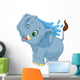 Cartoon Elephant Spraying Water Wall Decal
