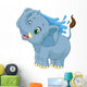 Cartoon Elephant Spraying Water Wall Decal