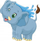Cartoon Elephant Spraying Water Wall Decal