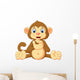 Cartoon Cute Monkey Clapping Wall Decal