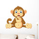 Cartoon Cute Monkey Clapping Wall Decal