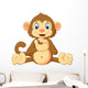 Cartoon Cute Monkey Clapping Wall Decal