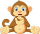 Cartoon Cute Monkey Clapping Wall Decal