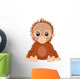 Cartoon Baby Orangutan Sitting Wall Decal