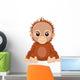 Cartoon Baby Orangutan Sitting Wall Decal