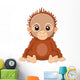Cartoon Baby Orangutan Sitting Wall Decal