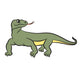 Outlined Varan Komodo Dragon Wall Decal