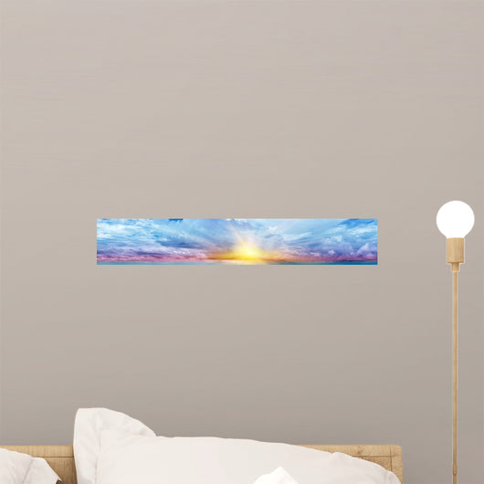 Tropical Sunrise Wall Decal Panoramic Wall Decal