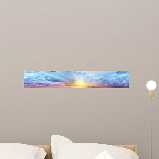 Tropical Sunrise Wall Decal Panoramic Wall Decal