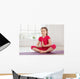 Little Girl Sitting Lotus Wall Decal