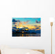 Dark silhouettes of palm trees and amazing cloudy sky at sunset Wall Mural