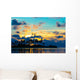 Dark silhouettes of palm trees and amazing cloudy sky at sunset Wall Mural