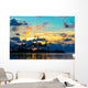 Dark silhouettes of palm trees and amazing cloudy sky at sunset Wall Mural