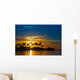Dark silhouettes of palm trees and amazing cloudy sky at sunset Wall Mural