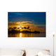 Dark silhouettes of palm trees and amazing cloudy sky at sunset Wall Mural