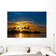 Dark silhouettes of palm trees and amazing cloudy sky at sunset Wall Mural