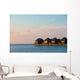 Water villas, bungalows on ideal perfect tropical island Wall Mural