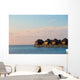 Water villas, bungalows on ideal perfect tropical island Wall Mural