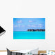 Water villas, bungalows on ideal perfect tropical island Wall Mural