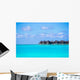 Water villas, bungalows on ideal perfect tropical island Wall Mural