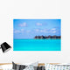 Water villas, bungalows on ideal perfect tropical island Wall Mural