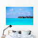 Water villas, bungalows on ideal perfect tropical island Wall Mural