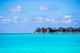 Water villas, bungalows on ideal perfect tropical island Wall Mural