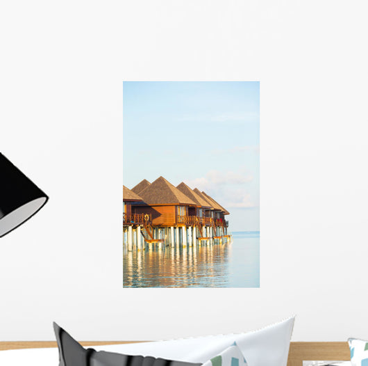 Water Bungalows with Turquoise Wall Decal
