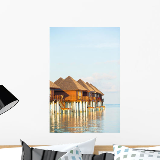 Water Bungalows with Turquoise Wall Decal