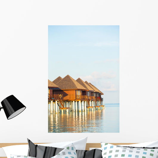 Water Bungalows with Turquoise Wall Decal