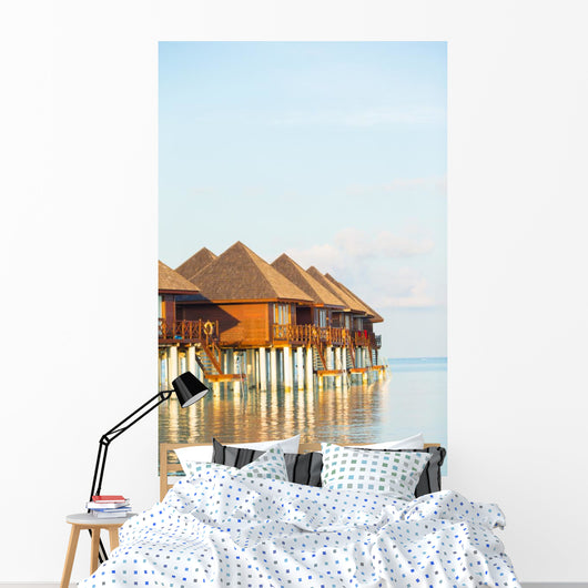 Water Bungalows with Turquoise Wall Decal