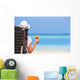 Young Woman with Cocktail Wall Decal